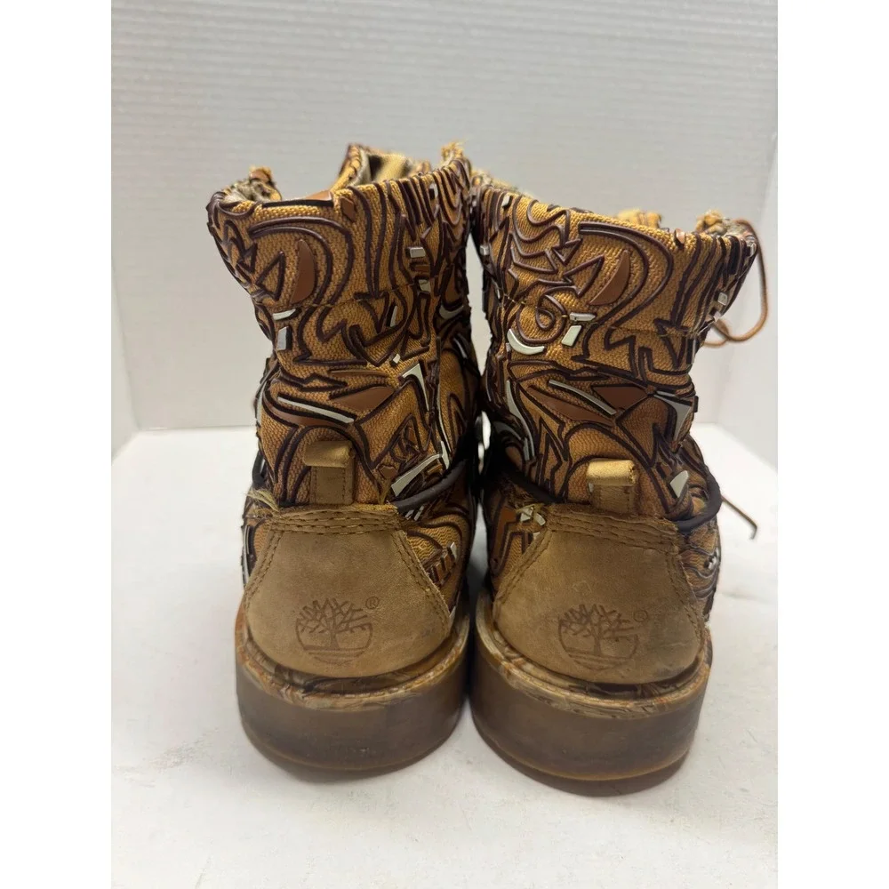 Timberland Rare 6 Inch Premium Graffiti Laser Etched Camo Boots Mens 11.5 77578